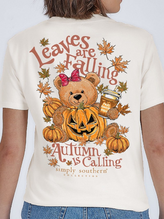 Youth Leaves Are Falling, Autumn Is Calling Tee In Linen