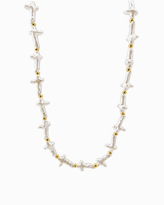 Organic Cross Pearl Necklace