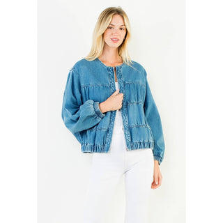 Traveling Onwards Denim Jacket in Blue