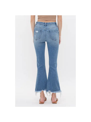 High Rise Cropped Flare Jeans