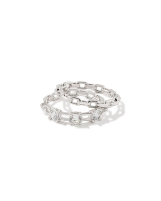 Lexi Ring Set In Silver White Crystal