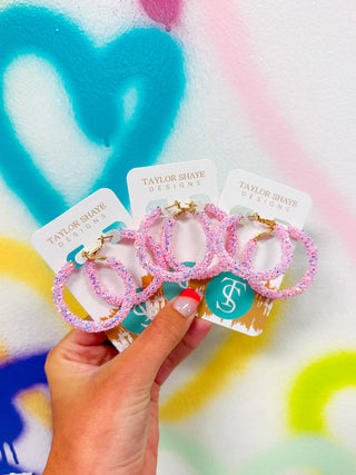 Carley Glitter Hoops