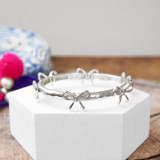 Bow Bangle Bracelet - Gold & Silver Tone