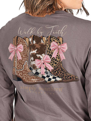 Walk by Faith Long Sleeve T-Shirt in Driftwood
