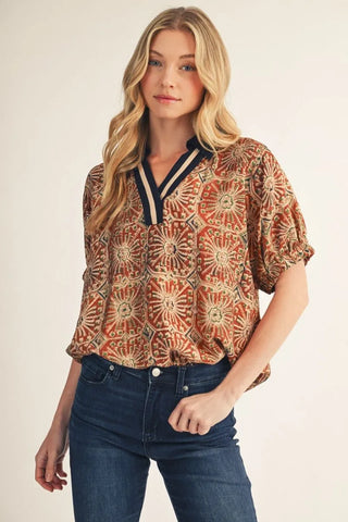 Starlit Nights Top in Terra Cotta