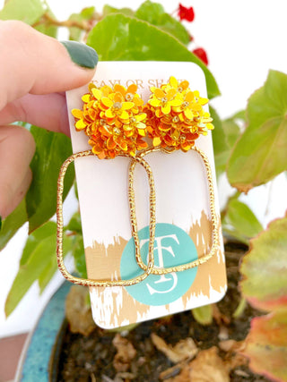 Iridescent Flower Hoops