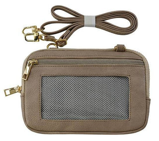 On Hand Cell Phone Mini Crossbody in Stone