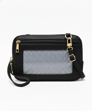 On Hand Cell Phone Mini Crossbody in Black