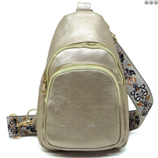 Look At The Time Sling Bag in Champagne Gold