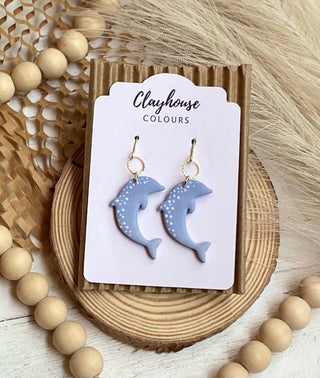 Beach Clay Earrings: Sandollar Dangles