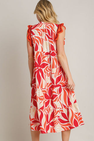Fantasia Flowers Maxi Dress in Red