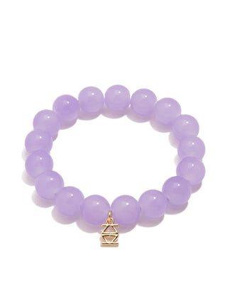 Glass Bead Stretch Bracelet in Lavender