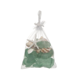 Green Sea Glass & Shells Bag