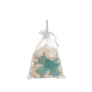 Scallop Seashells & Sea Glass Bag