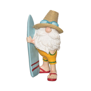 Large Gnome with Surf Board Figurine