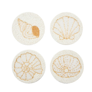 Beaded Shell Coaster Set of 4