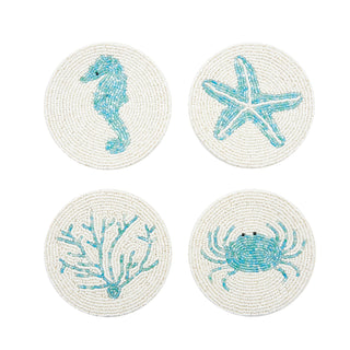 Beaded Coastal Coaster Set of 4