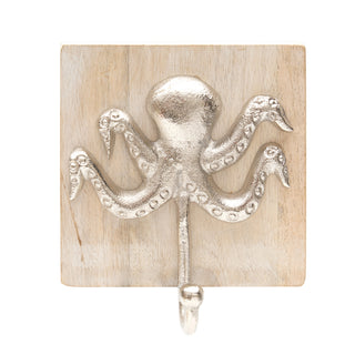 Octopus & Wood Wall Hook