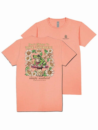 Don't Froget to Love your Self Short Sleeve T-Shirt in Peach