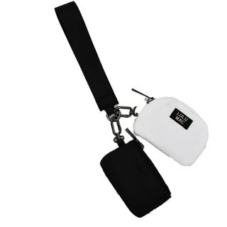 Lulu Mac Double Pouch Wristlet in Black/White