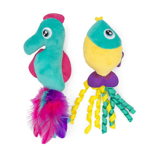 ThoozyPet Fish & Sea Horse Cat Toy 2pk