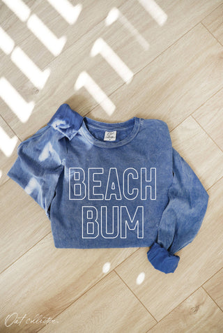 Beach Bum Mineral Washed Top in Denim Blue
