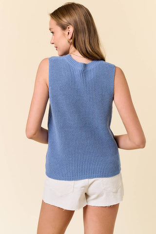 Beach Time Tank Sweater in Blue