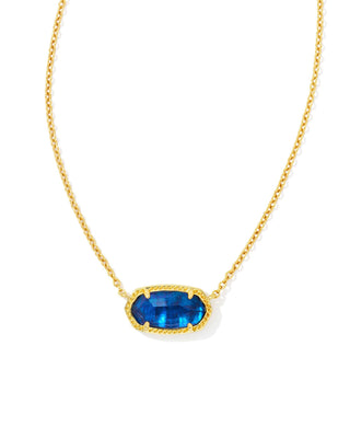 Elisa Short Pendant Necklace in Navy Abalone