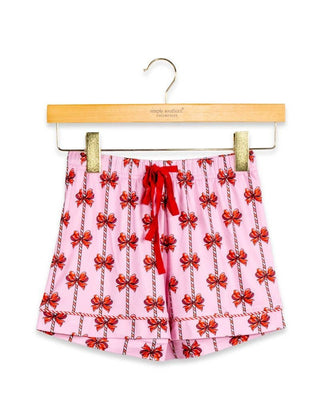Youth Festive Vibes Pajama Shorts In Mint Bow