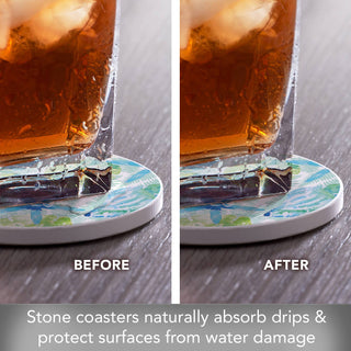 Isla Mona Round Absorbent Stone Coaster 4pk