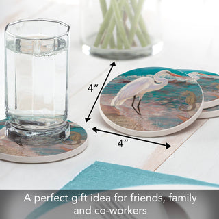 Experience Heron Round Absorbent Stone Coaster 4pk