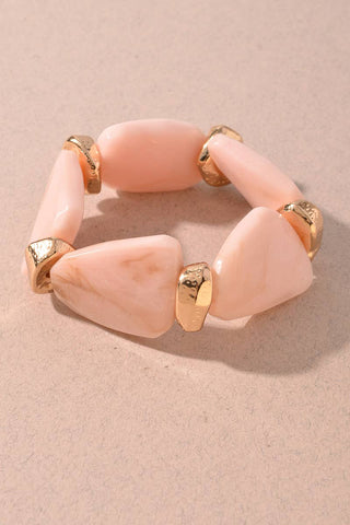Chunky Marbled Resin Beaded Stretch Bracelet