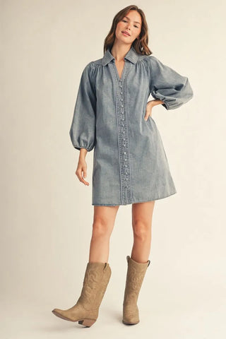 With Your Heart Dress in Denim