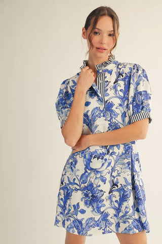Around Your Heart Dress in Royal