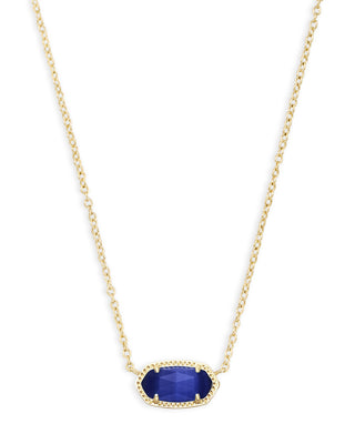 Elisa Short Pendant Necklace in Cobalt Cat's Eye