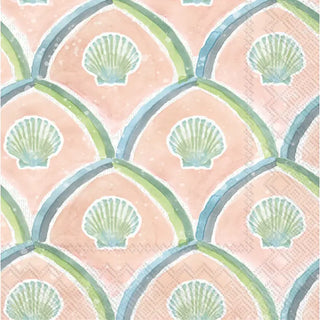 Paper Cocktail Napkins Pack of 20 Watercolor Coast Shells