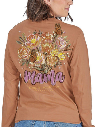 Mama Long Sleeve T-Shirt In Chestnut