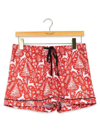 Festive Vibes Pajama Shorts In Deer