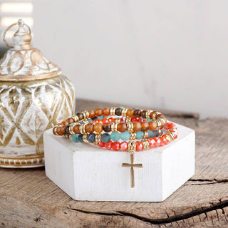Cross Bracelet Stack Set