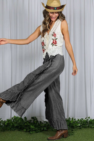 Just Something Extra Ruffle Hem Flare Jeans