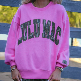 Lulu Mac Sweatshirt w/ Mossy Oak Bottomland In Bubblegum Pink