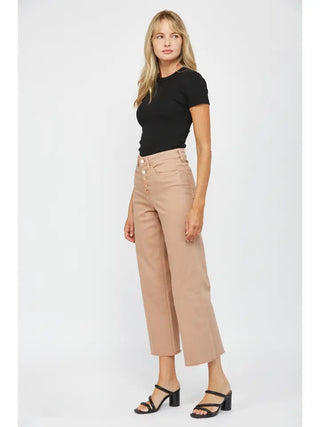 High Rise Wide Crop Jeans in Brown Sugar - Final Sale