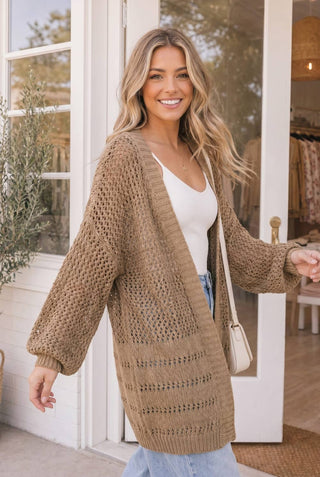 Boho Open Stitch Cocoon Cardigan