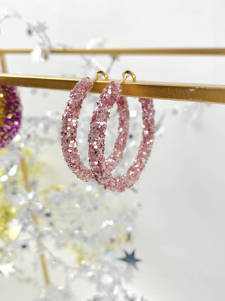 Carley Glitter Hoops