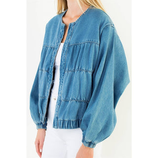 Traveling Onwards Denim Jacket in Blue