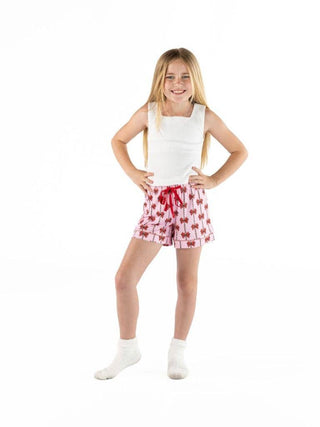 Youth Festive Vibes Pajama Shorts In Mint Bow