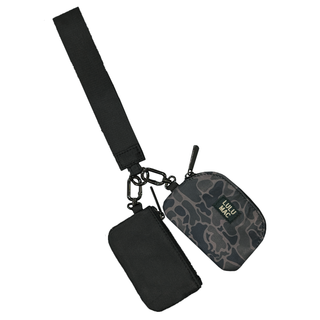 Lulu Mac Double Pouch Wristlet in Black Camo/Black