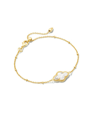 Abbie Satellite Chain Bracelet In Gold Ivory Mother Of Pearl