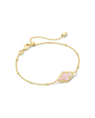 Abbie Satellite Chain Bracelet In Gold Rose Quartz