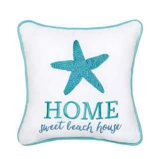 Home Sweet Beach House Embroidered Mini Pillow